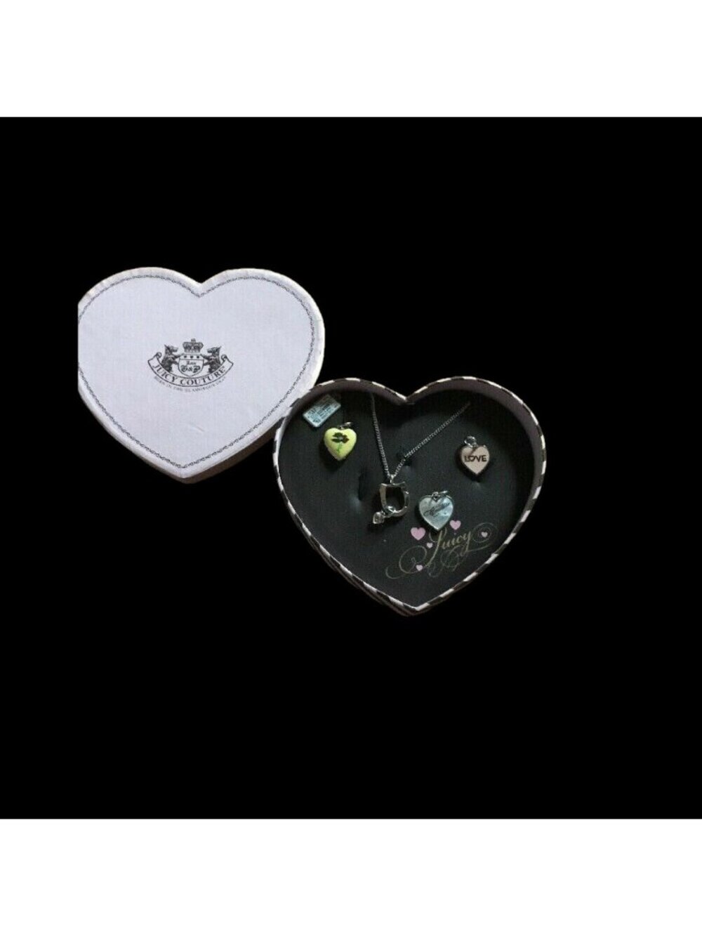 Juicy Couture Necklace Heart Charms Rare Vintage Brand New in Box